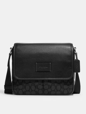 COACH Sprint Map Bag 25 In Signature Jacquard Charcoal/ Black